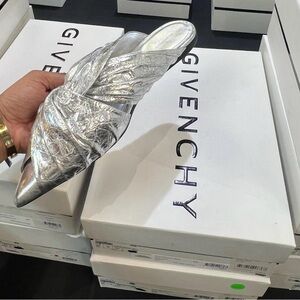 Givenchy Metallic Silver Mules